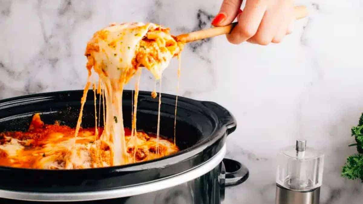 Slow cooker lasagna.