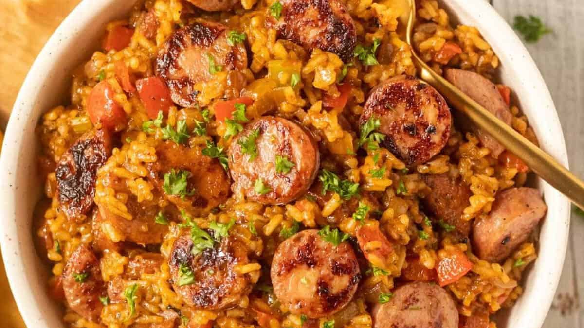 Cajun Dirty Rice With Smoked Sausage