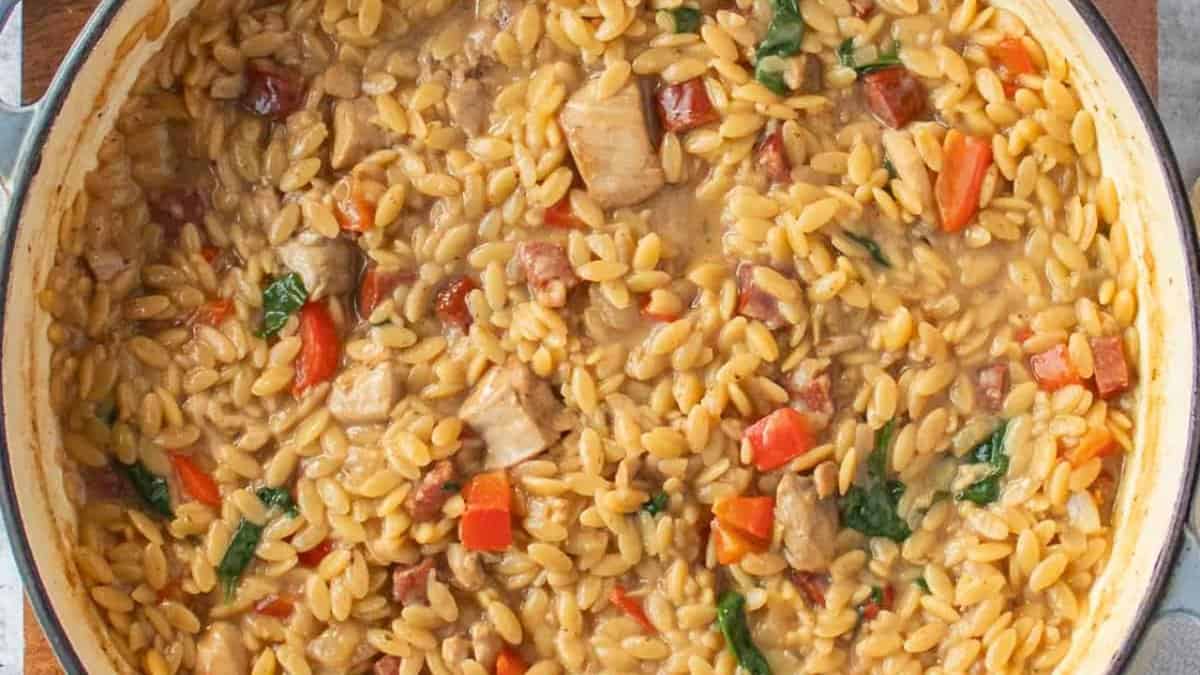 Creamy Chicken And Chorizo Orzo