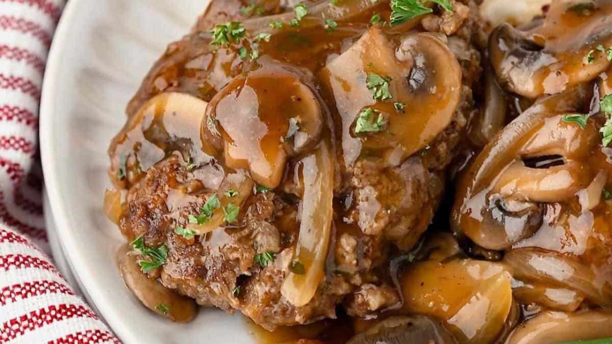 Old fashioned Salisbury steak with gravy.