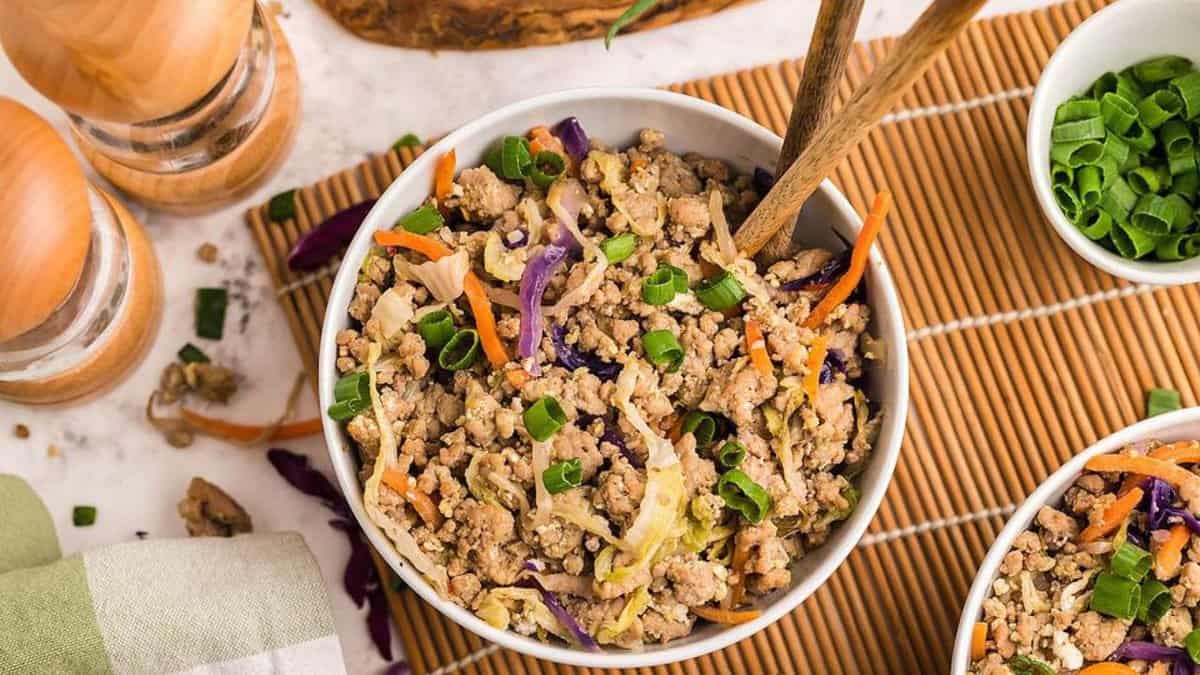 A bowl of Yummy Pork Egg Roll.