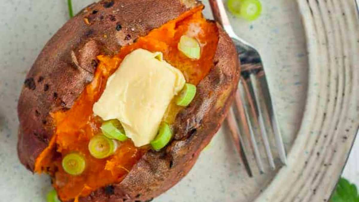 Baked sweet potato.