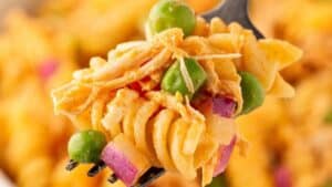 Buffalo chicken pasta salad.