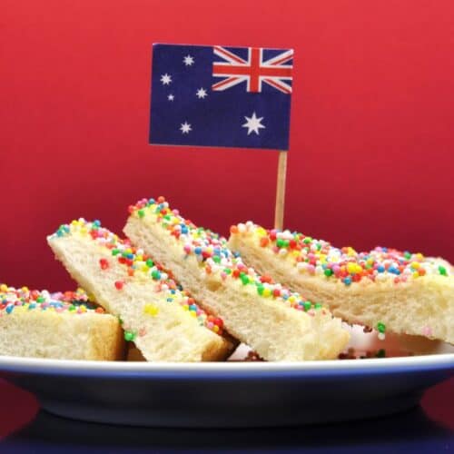 Fairy bread with an Australian flag.