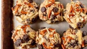 Making kitchen sink cookies.