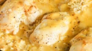 Cheesy chicken and rice casserole.