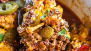 Cauliflower beef taco skillet.