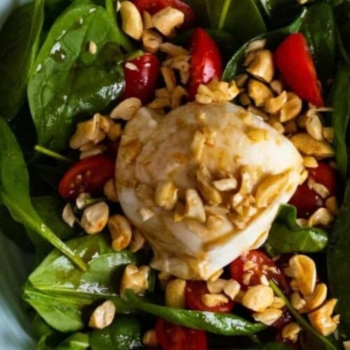 Caprese salad with spinach.