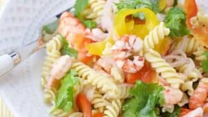 Shrimp pasta salad.