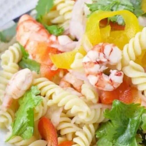 Shrimp pasta salad.