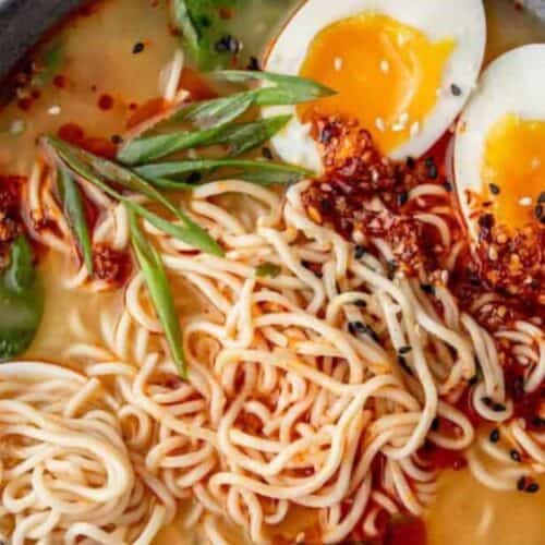 Miso ramen with eggs.