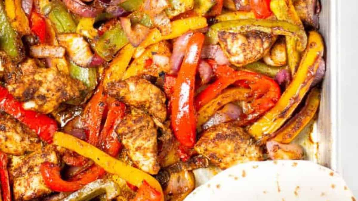 Chicken fajitas.