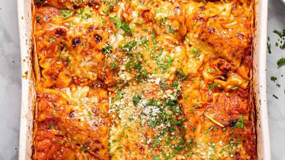 Cheesy No-Boil Lasagna.