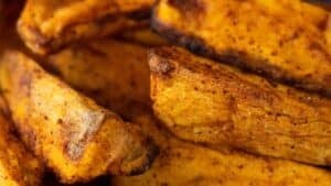 Sweet potato wedges.