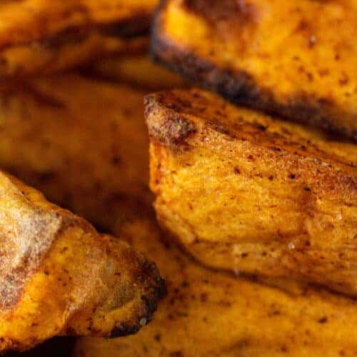 Sweet potato wedges.