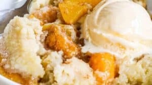 Crockpot peach cobbler.