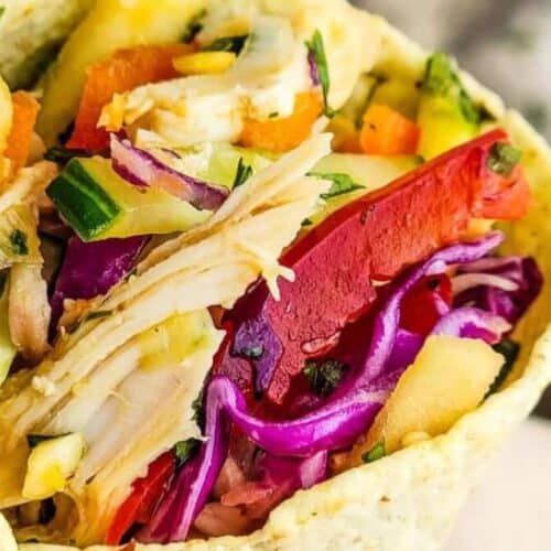 Sesame chicken wrap.