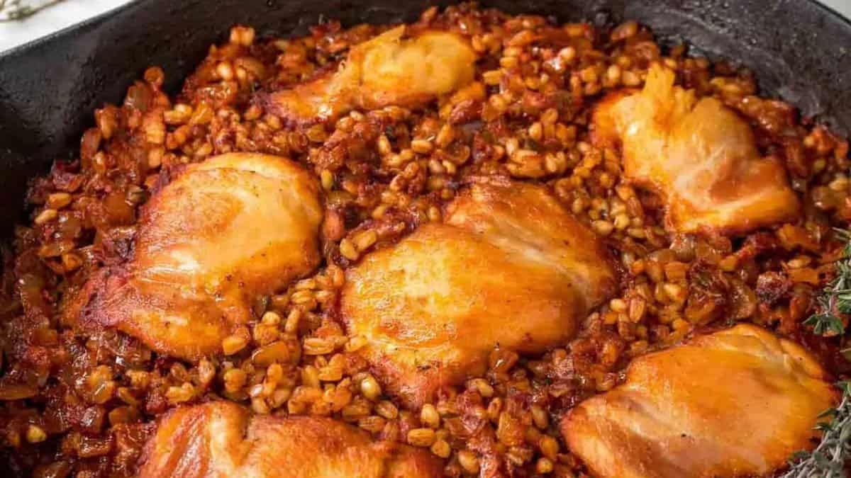 Chicken barley pulao.