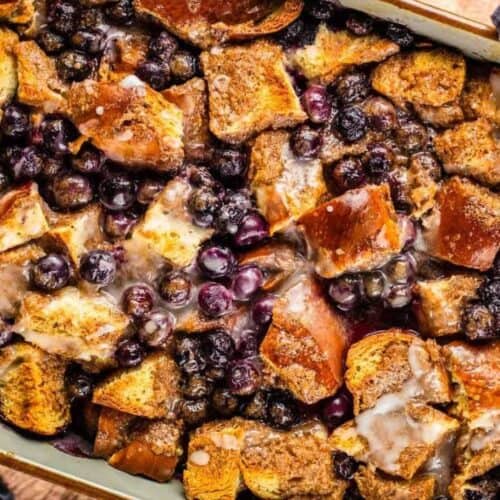 Blueberry french toast casserole.