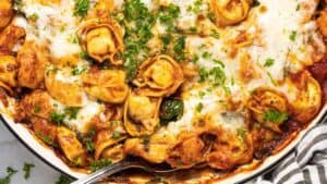 Cheese tortellini bake.