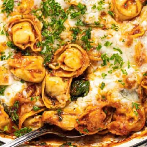 Cheese tortellini bake.