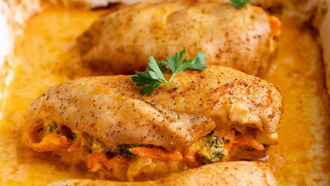 Broccoli cheese stuffed chicken.