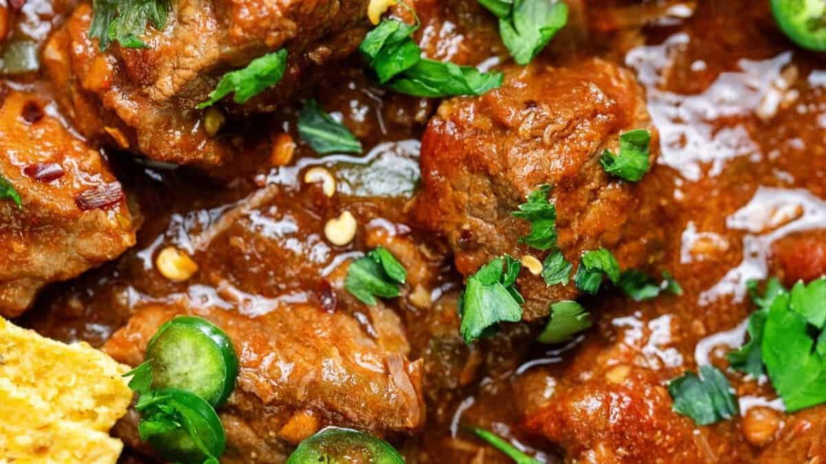 Crock Pot Carne Guisada (Mexican Beef Stew).