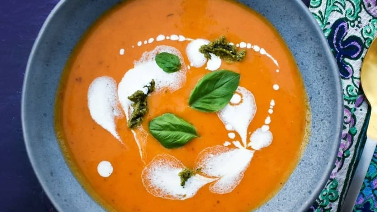 Roasted Butternut Squash and Red Pepper Soup.