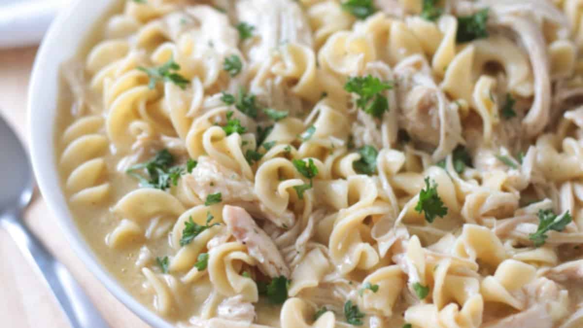 Slow Cooker Chicken and Noodles.