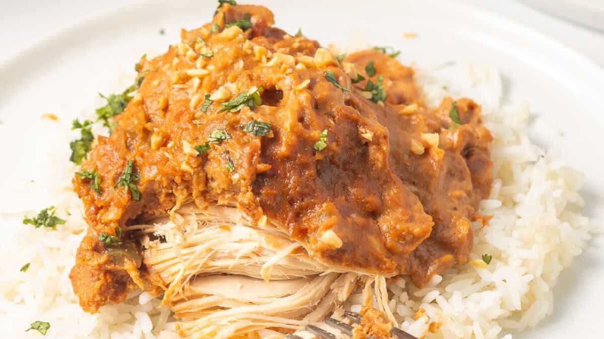 Slow Cooker Thai Peanut Chicken.