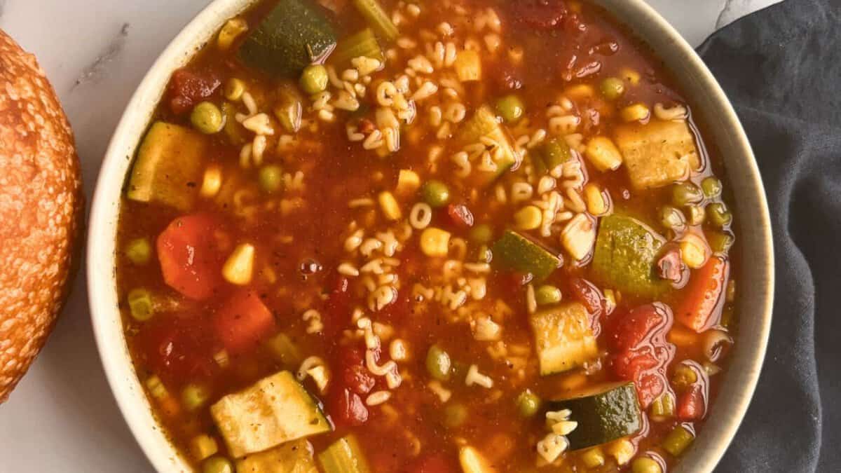 Slow Cooker Vegetable Alphabet Soup.