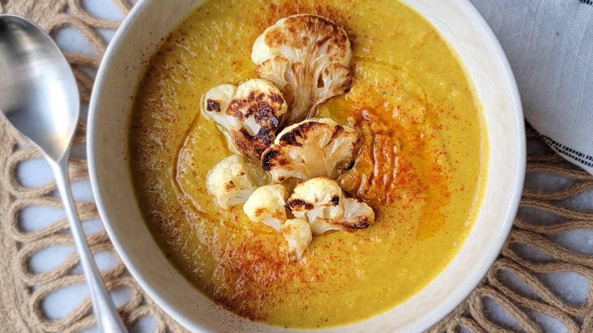 Spicy Roasted Cauliflower Soup.