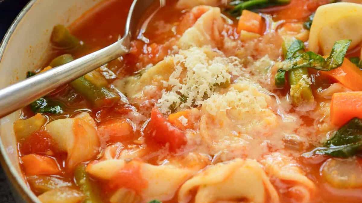 Vegetarian Tortellini Soup.