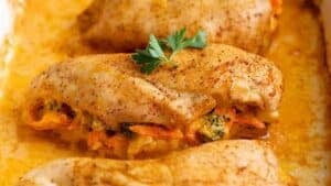 Broccoli cheese stuffed chicken.
