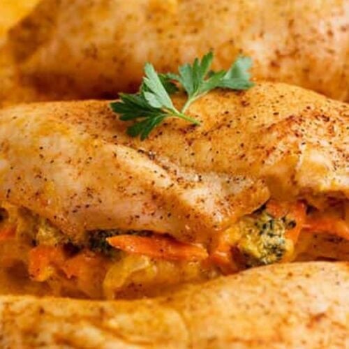 Broccoli cheese stuffed chicken.