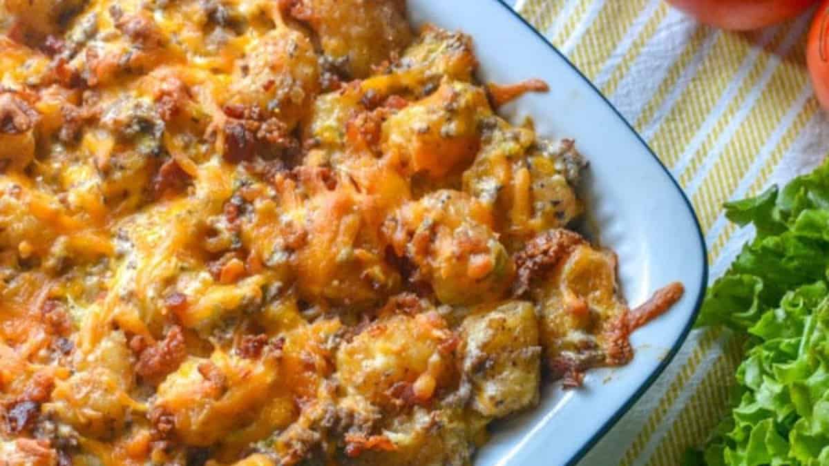 Bacon Cheeseburger Tater Tot Casserole.