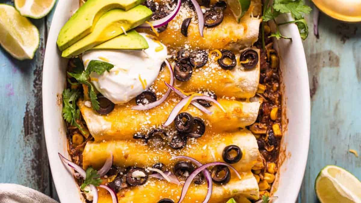 Slow Cooker Chicken Enchiladas.