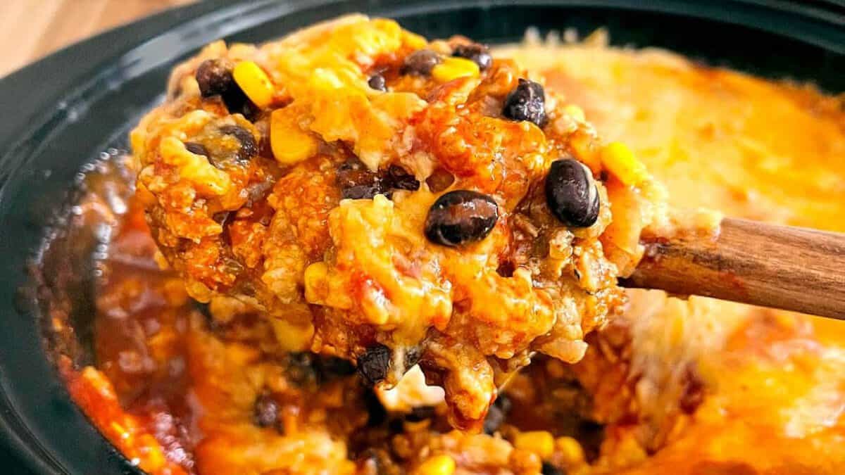 Slow Cooker Enchilada Casserole.