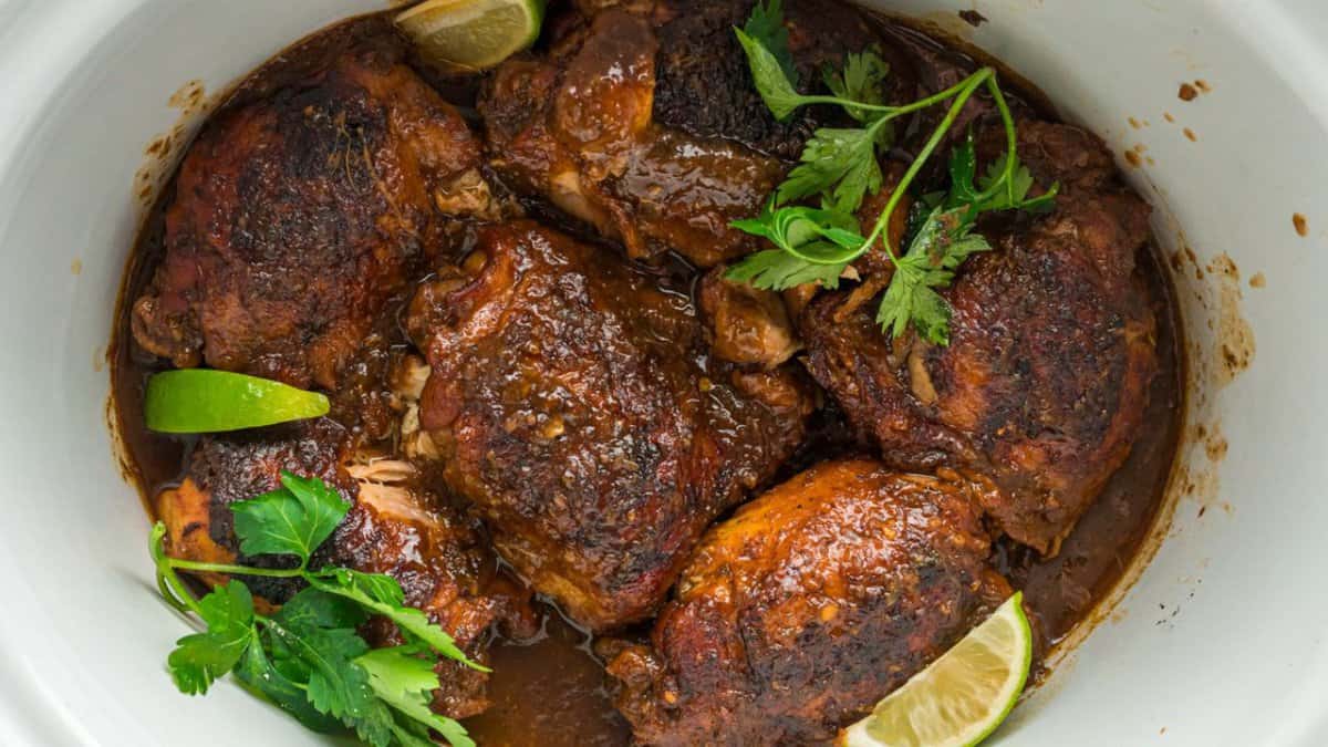 Slow Cooker Jamaican Jerk Chicken.