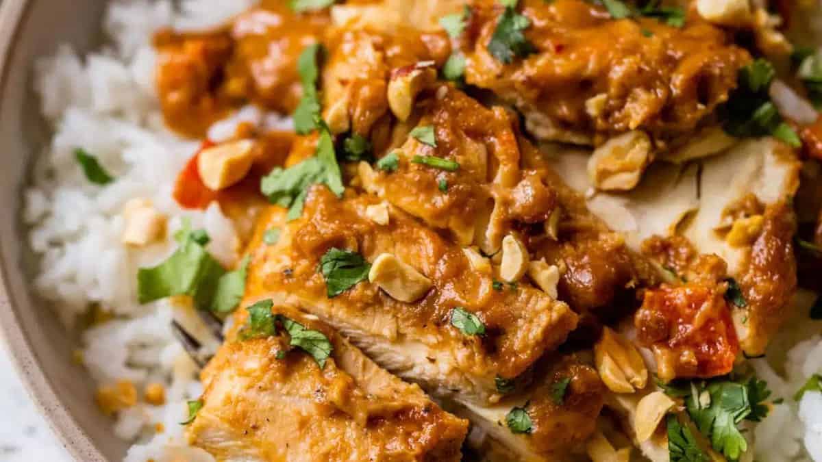 Slow Cooker Peanut Chicken.