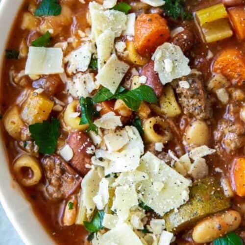 Hamburger minestrone.
