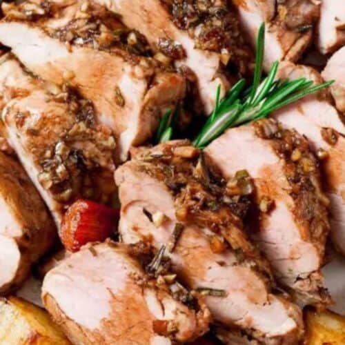 Sheet pan roast pork tenderloin.