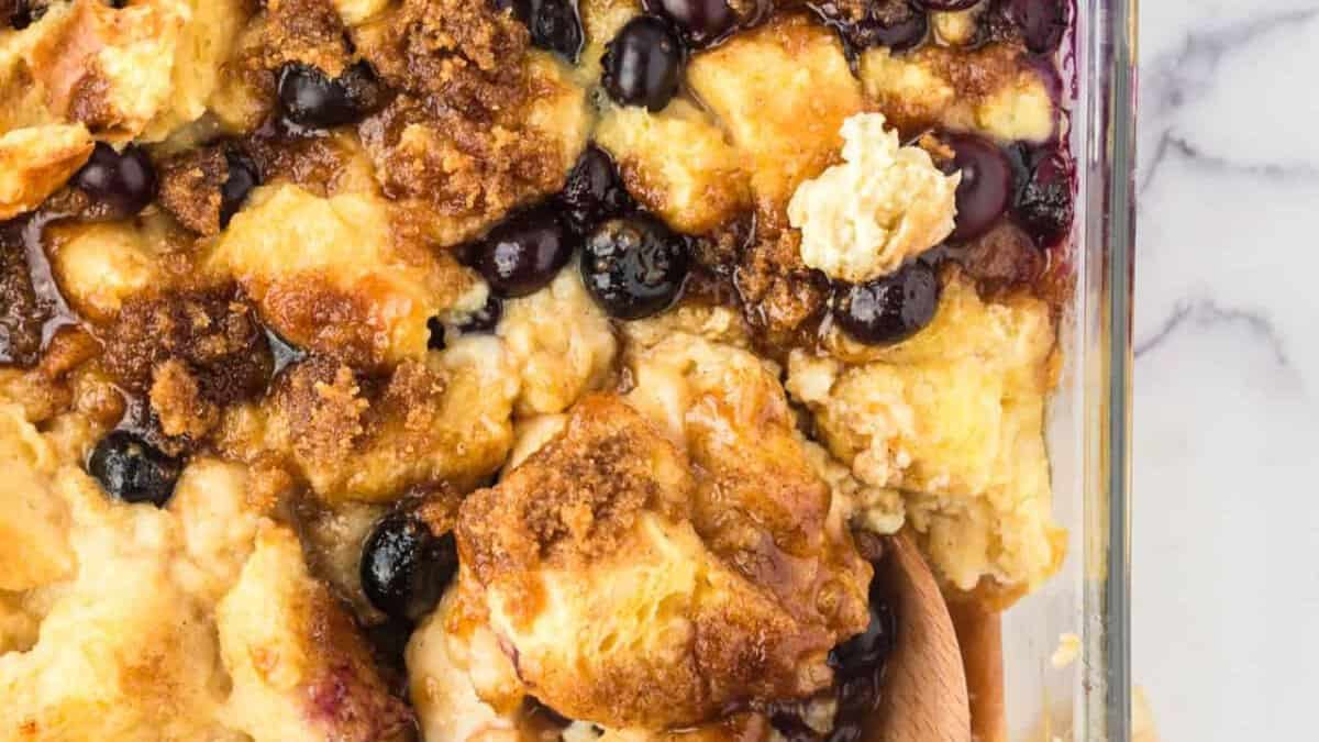 Blueberry French Toast Casserole.