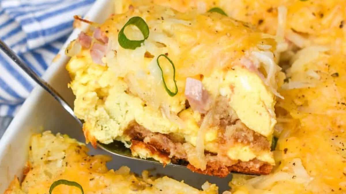 A serving of Breakfast Lasagna.