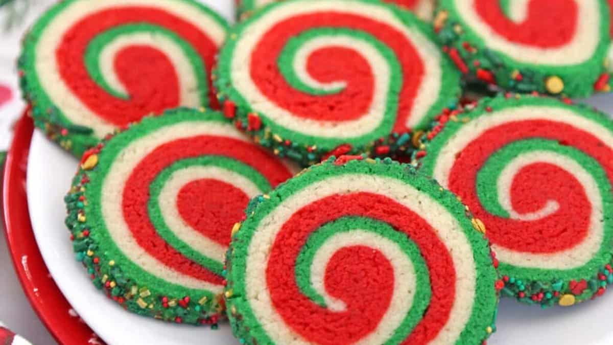 Christmas Pinwheel Cookies.