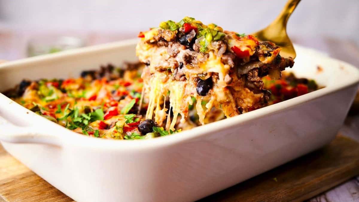 Creamy Burrito Casserole.