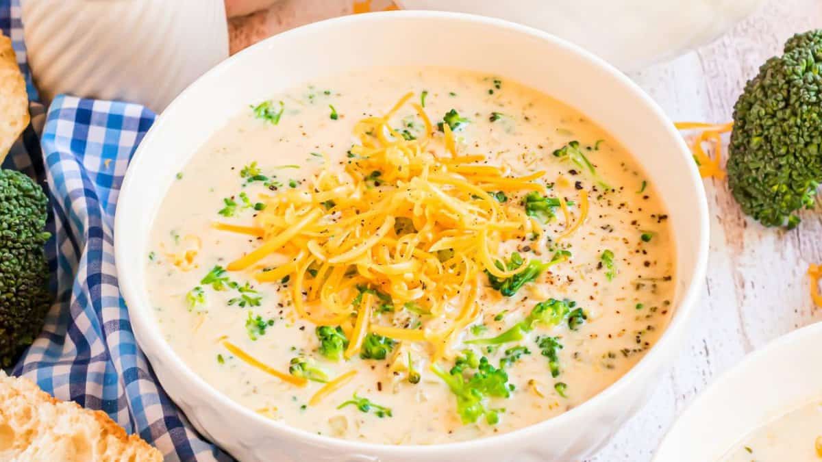 Crockpot Broccoli Cheddar Soup.