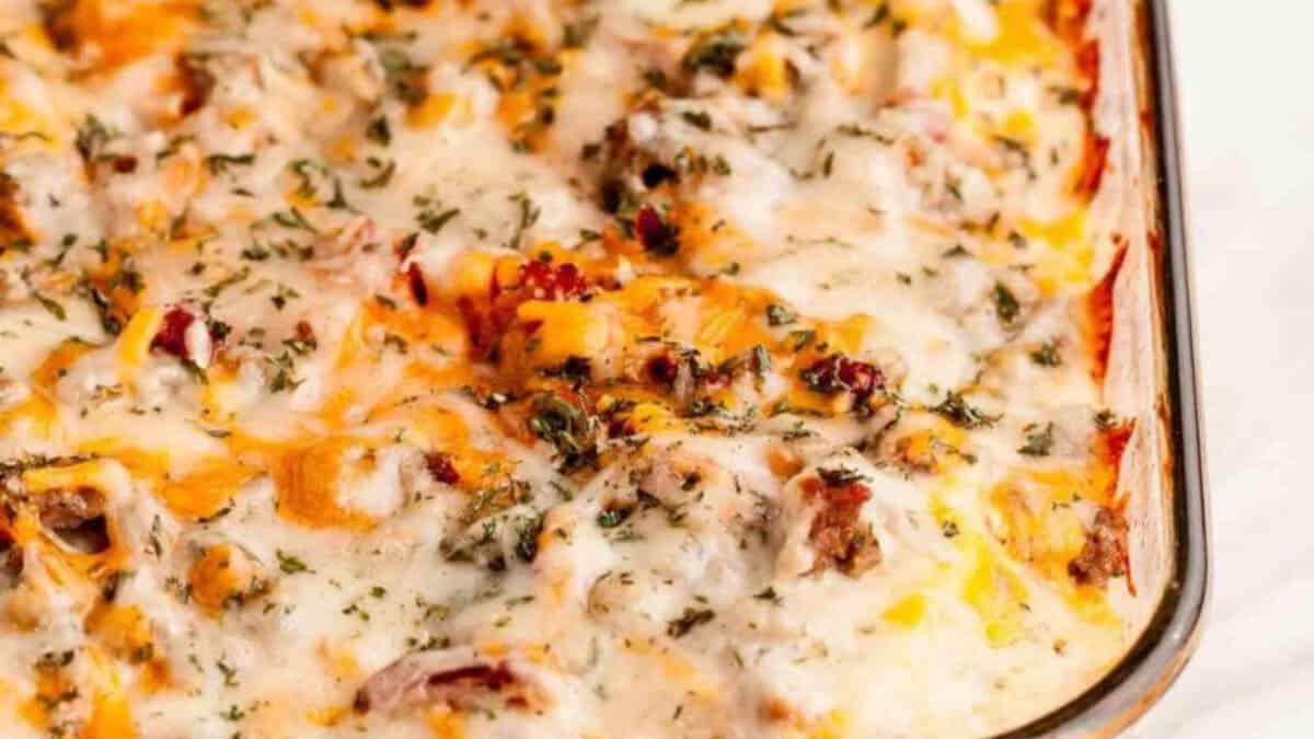 English Muffin Breakfast Casserole.