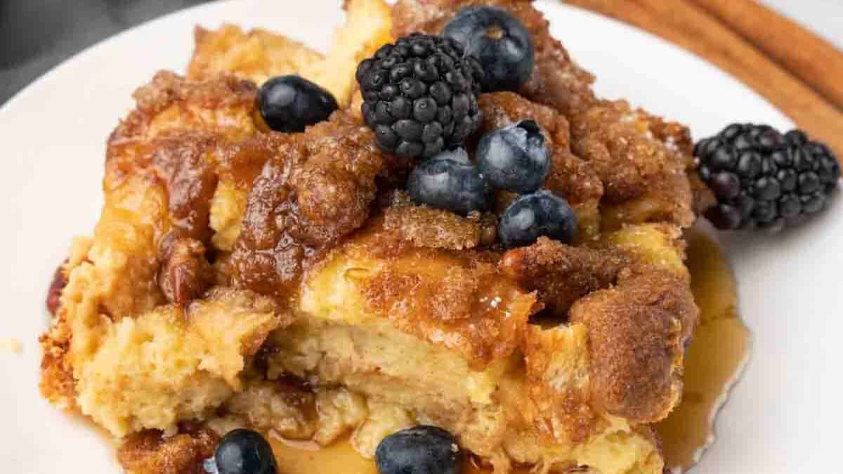 A serving of French Toast Casserole.