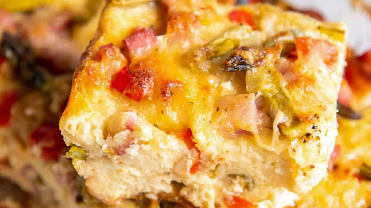 Ham and Asparagus Strata.